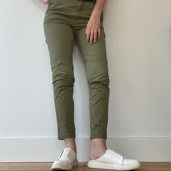 Scotch & Soda Green Regular Belted Chinos - 25 - Picture 6 of 16